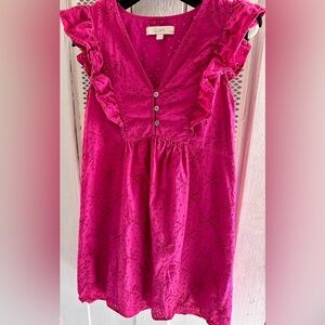 LOFT Pink Ruffle Dress